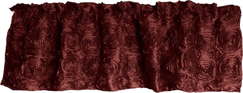 Zen Creative Designs 3D Rosette Window Valance Home Décor Bedroom Nursery Kitchen Window (58" Wide x 14" Long, Burgundy) - Image 1
